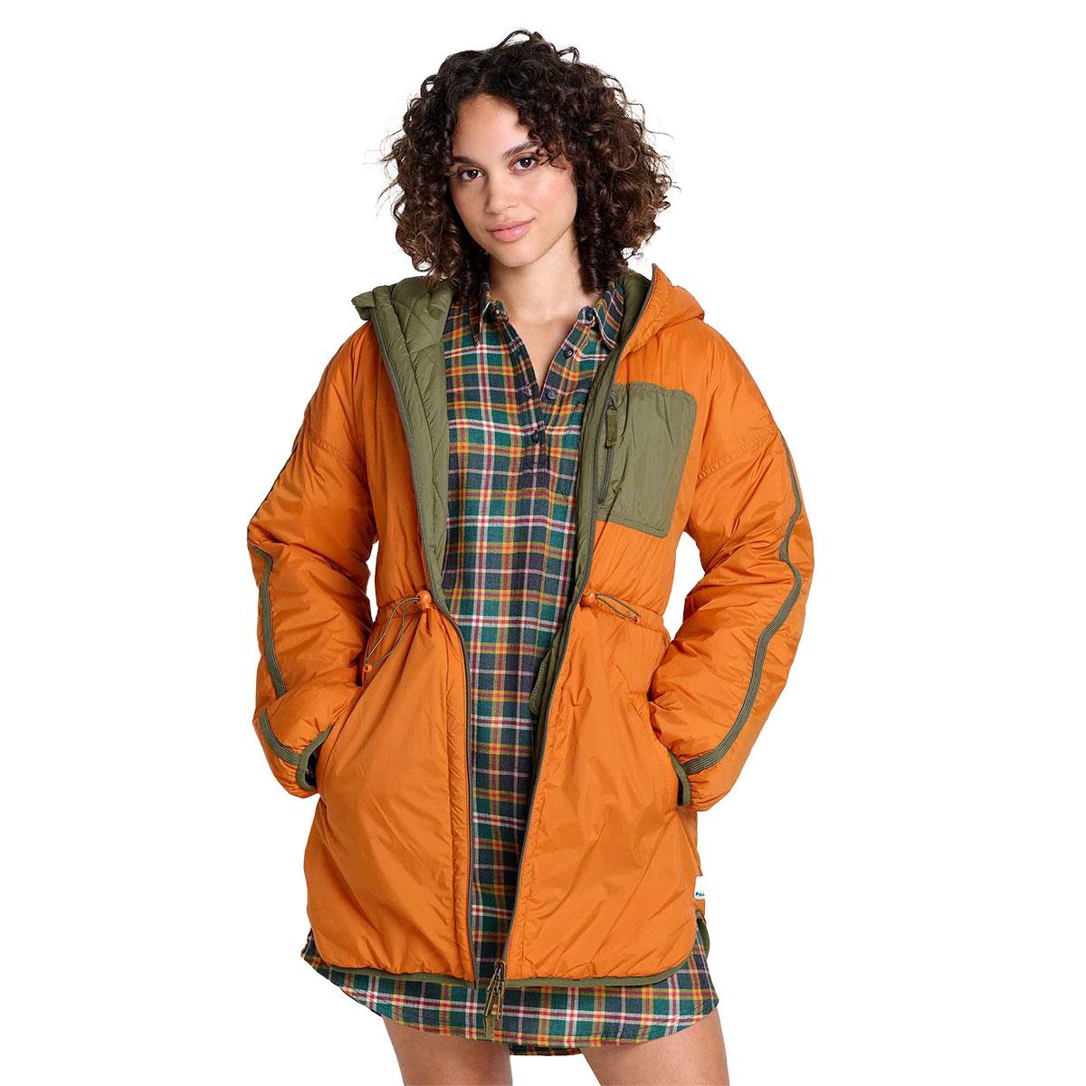 Toad&Co Nomader Reversible Parka Women's in Olive and Persimmon